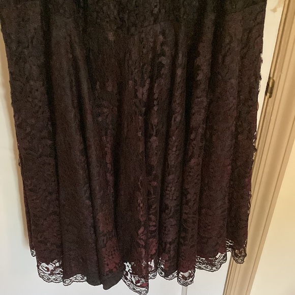 Black with Dark Red Lace Vintage Dress - Picture 5 of 9